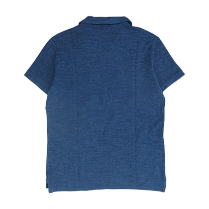 Blue Solid Short Sleeve Polo