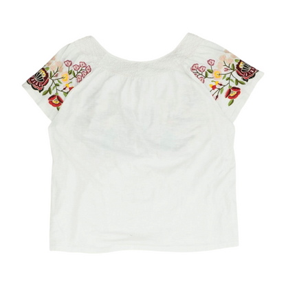White Floral Blouse