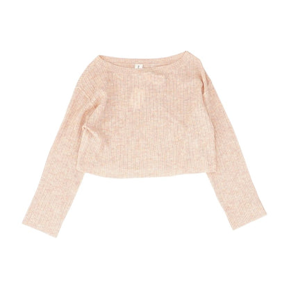 Peach Striped Crewneck Sweater