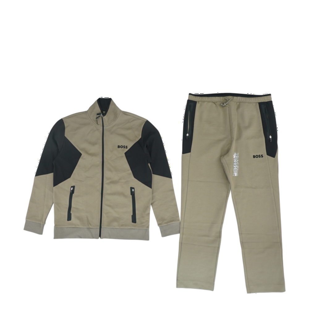 Brown Color Block Active Set
