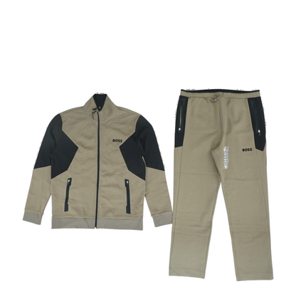 Brown Color Block Active Set