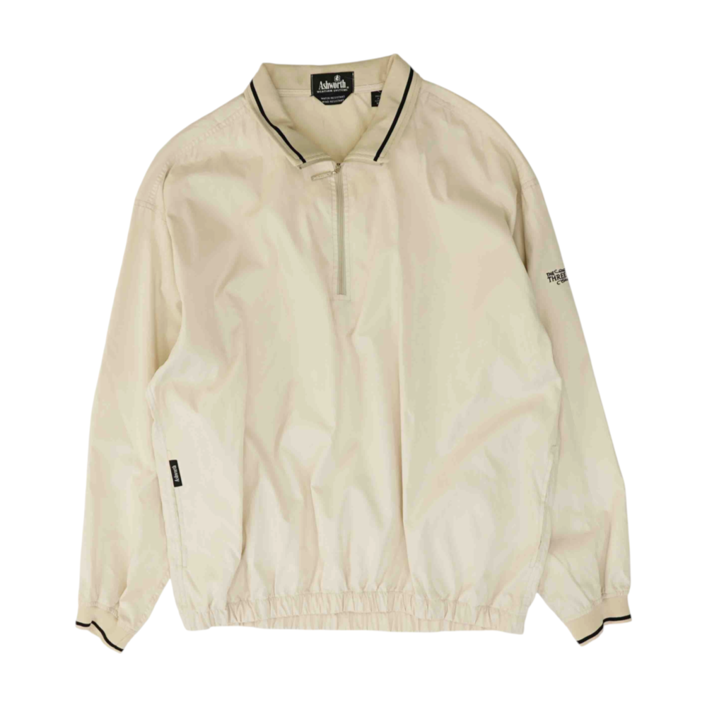 Beige Solid 1/4 Zip Pullover