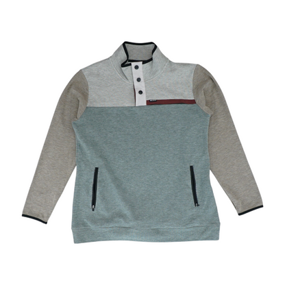 Gray Color Block 1/4 Zip Pullover