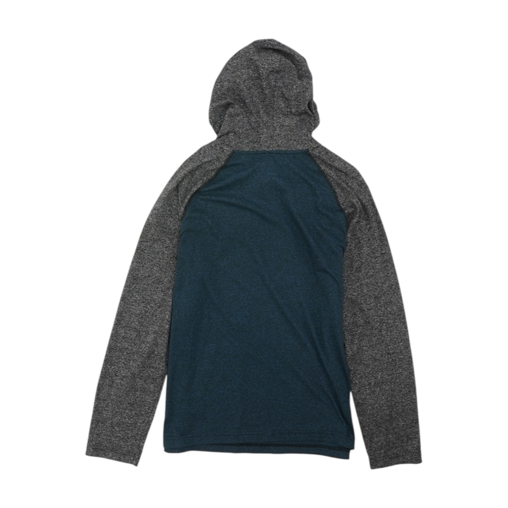 Teal Color Block Hoodie Pullover