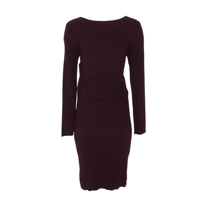 Burgundy Maternity Midi Dress