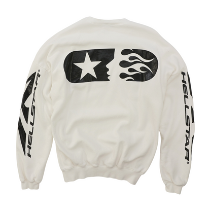 White Solid Sweatshirt Pullover