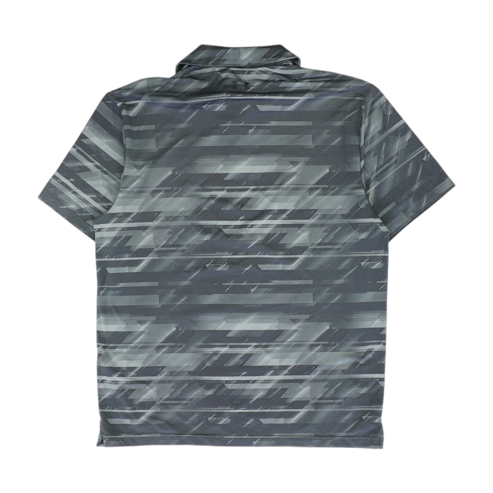 Gray Print Short Sleeve Polo