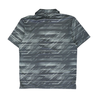 Gray Print Short Sleeve Polo