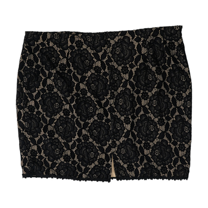 Black Plus Floral Mini Skirt