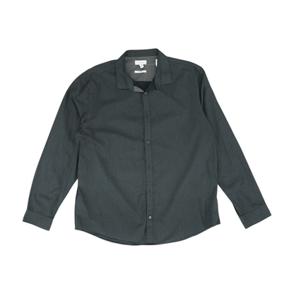 Black Print Long Sleeve Button Down