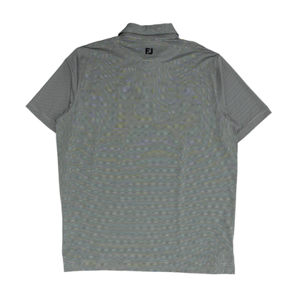 Gray Striped Short Sleeve Polo