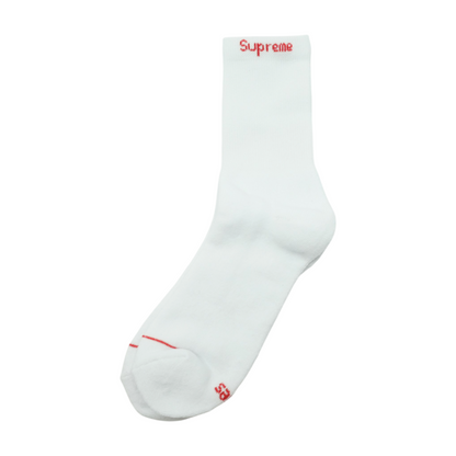 White SUPREME X HANES 4 Pair Cushion Crew Socks