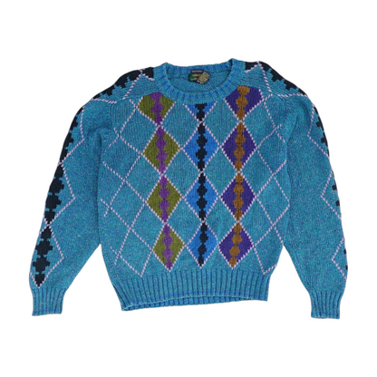 Blue Abstract Pullover Sweater