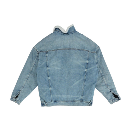 Blue Solid Denim Jacket