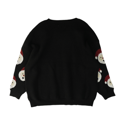 Black Graphic Pullover Sweater