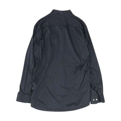 Navy Solid Long Sleeve Button Down