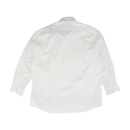 White Solid Long Sleeve Button Down