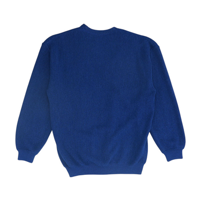 Blue Solid Pullover Sweater
