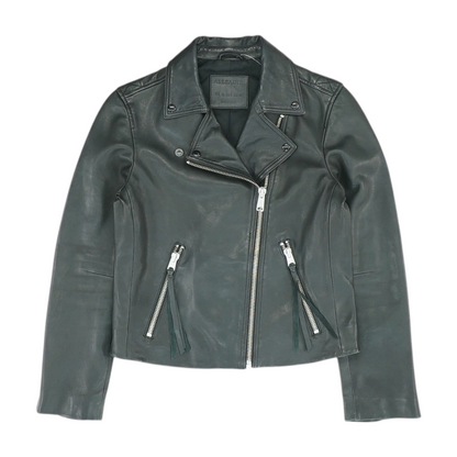 Black Solid Leather Jacket
