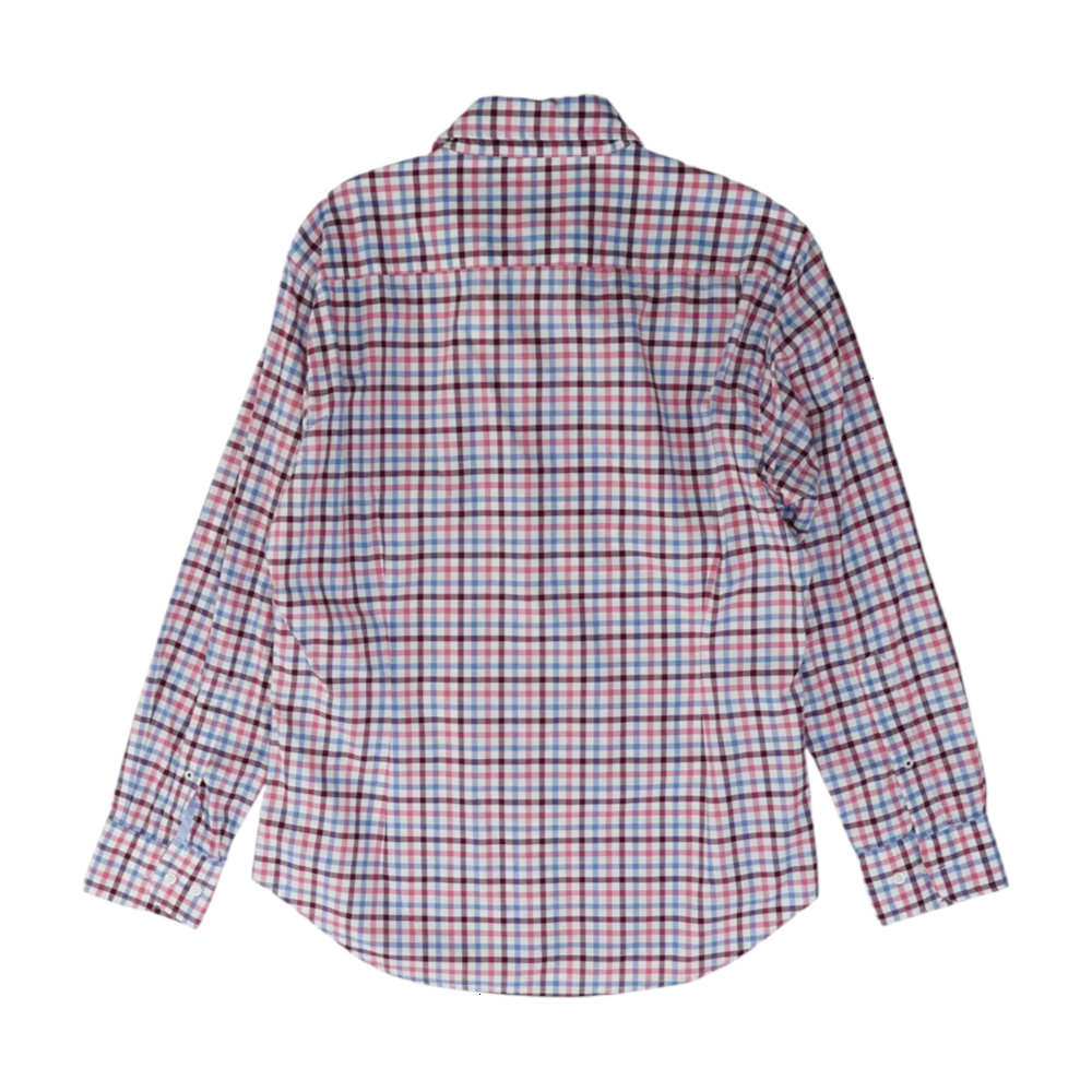 Multi Short Plaid Long Sleeve Button Down
