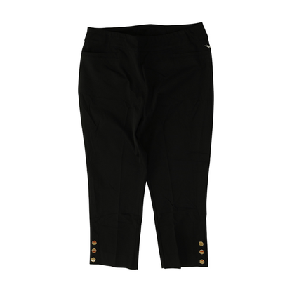 Black Solid Chino Capris