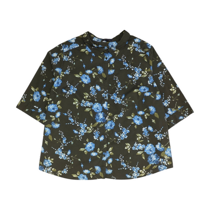 Blue Plus Floral Button Down