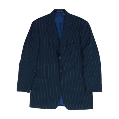 Black Long Striped Suit Jacket