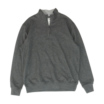 Gray Solid 1/4 Zip Pullover