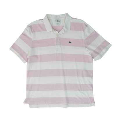 White Striped Short Sleeve Polo