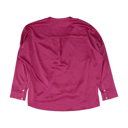 Magenta Solid Long Sleeve Blouse