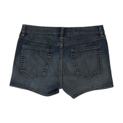 Blue Solid Denim Shorts
