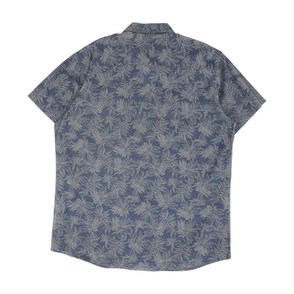 Navy Tropical Short Sleeve Button Down