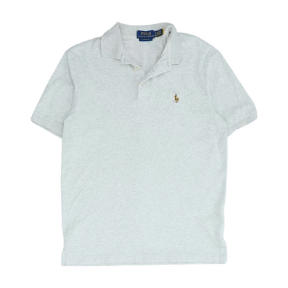 Gray Solid Short Sleeve Polo