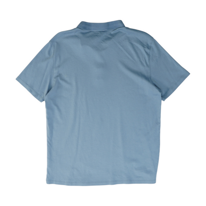 Blue Solid Short Sleeve Polo