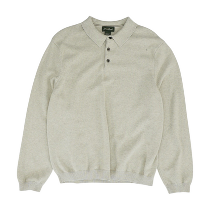 Beige Solid Pullover Sweater