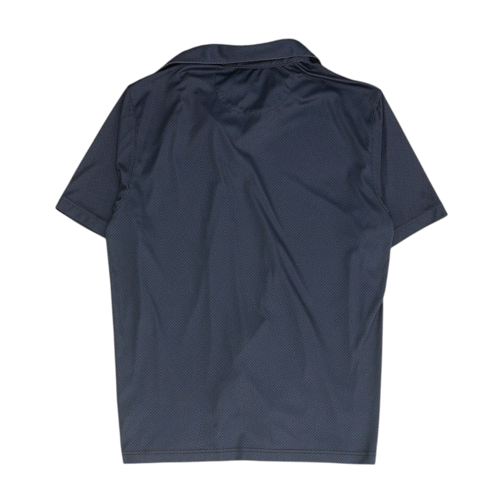 Navy Print Short Sleeve Polo