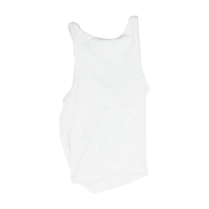 White Solid Sleeveless Blouse