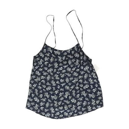 Navy Floral Sleeveless Blouse