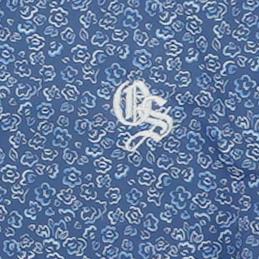 Blue Floral Short Sleeve Polo
