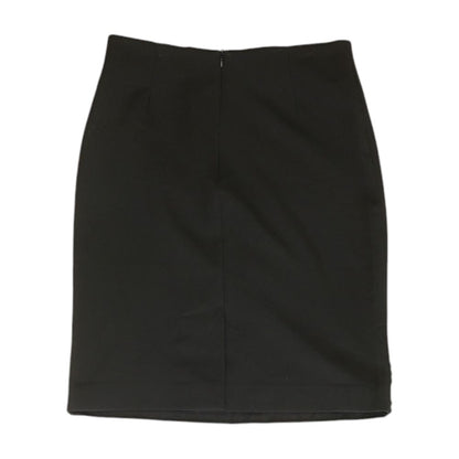 Black Solid Midi Skirt