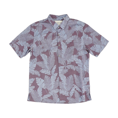 Purple Tropical Short Sleeve Button Down