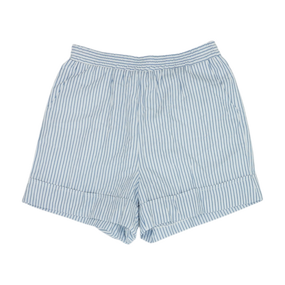 White Solid Knit Shorts