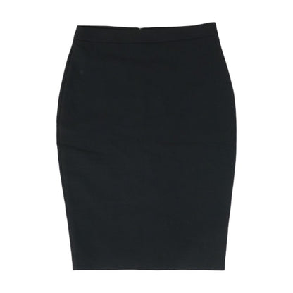 Black Solid Midi Skirt