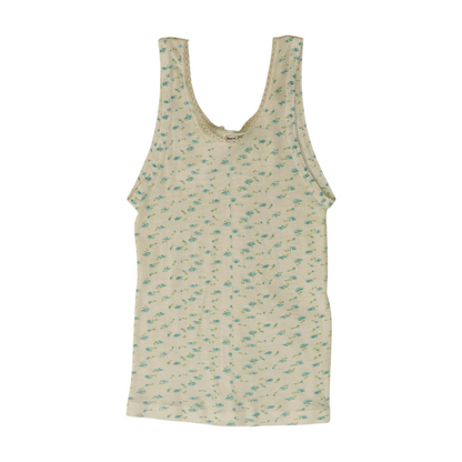 Vintage Lace-Trim Floral Tank Top