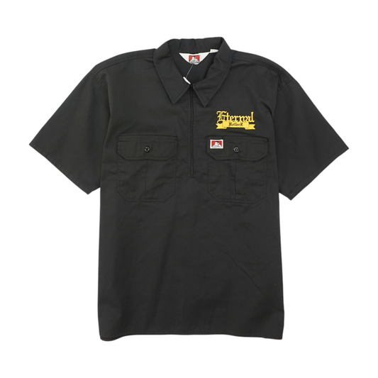 Black Solid Short Sleeve Polo
