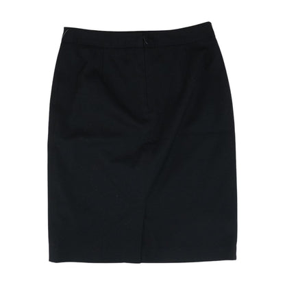 Black Solid Midi Skirt