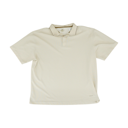 Beige Solid Short Sleeve Polo