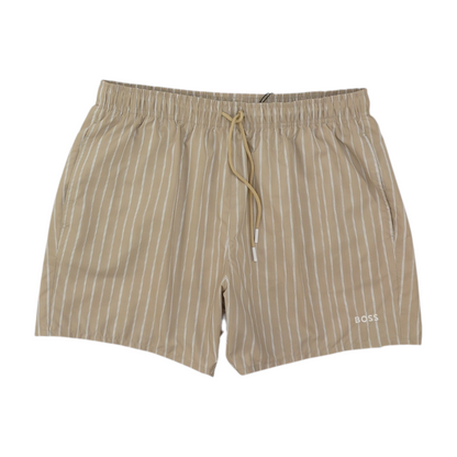 Beige Striped Swim Bottom