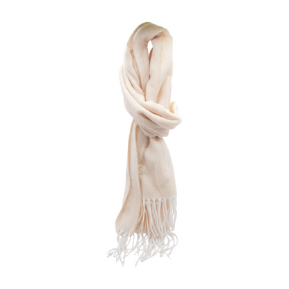 Beige Chevron 100% Polyester Scarf
