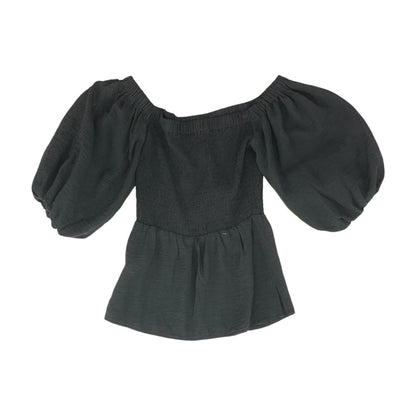 Black Solid Knit Top